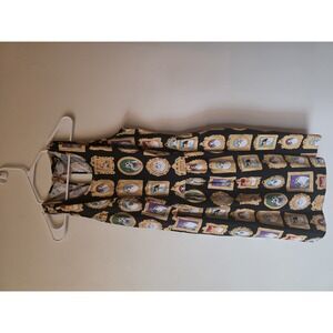 Retrollicious Black Cat Portrait Print Dress